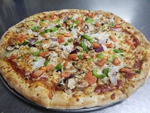 Veggie pizza from Lighthouse Pizza